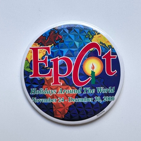 Disney Epcot Holidays Around The World Button 2000 Pin - Picture 6 of 6